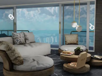 Houseboat - Blender Scene  3D model