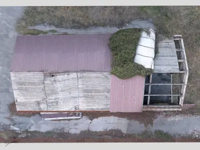 Abandoned building 02 Low-poly 3D model