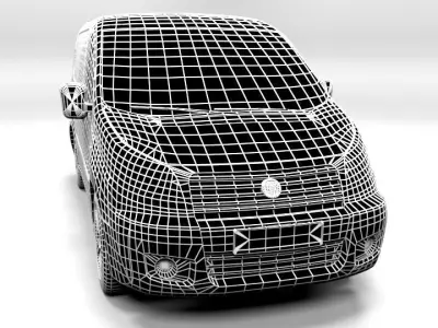 FIAT SCUDO 2008 LOWPOLY Low-poly 3D model