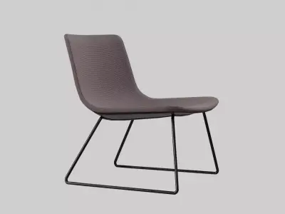 PATO LOUNGE SLEDGE-fabric brown Low-poly 3D model