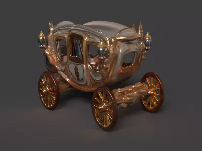 Chinese ancient carriage figure Low-poly 3D model