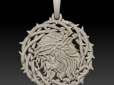 PENDANT IN THE FORM OF THE CROWN OF THORNS OF JESUS THE SAVIOR 3D print model