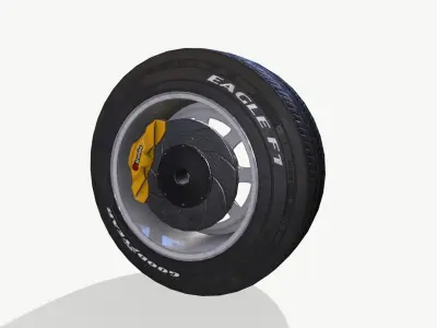 Rally wheel Eagle F1 Low-poly 3D model
