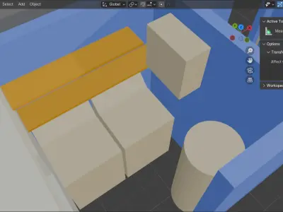 24x40 Low Poly House - 2 bedroom 1 bathroom - 960 sq ft -  Low-poly 3D model