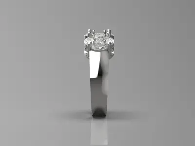 White gold ring with diamond model jr00049 3D print model
