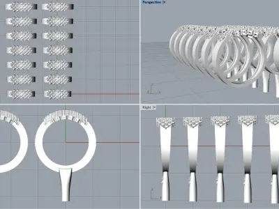 High Jewelry Fashion diamond ring R37 17-20 sizes 3D print model