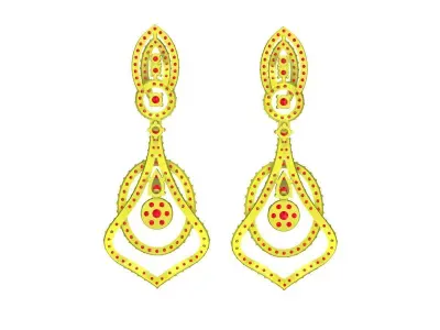 5829 luxury diamond earrings  3D print model