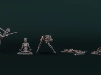 Yoga Woman Set03 3D model