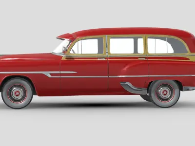 Pontiac Chieftain Deluxe 1953 Low-poly 3D model