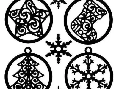 Christmas Ornament - Pendant - Christmas Tree Set 3D print model