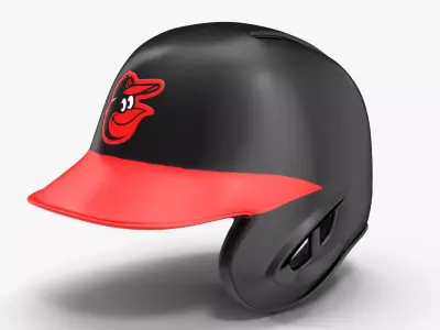 Baseball Helmet One Side Baltimore Black Low-poly 3D model