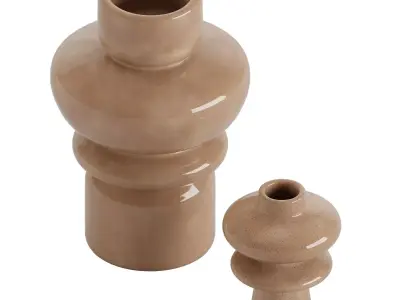 Set 2 Tiered Stoneware Vase 3D model