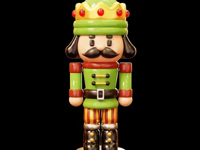 Soldier Nutcracker Doll Low-poly 3D model