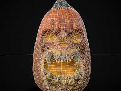 Orcish Jack O Lantern Low-poly 3D model