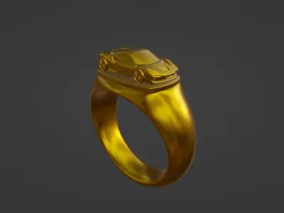 Racing Car Ring For Men 3D print model