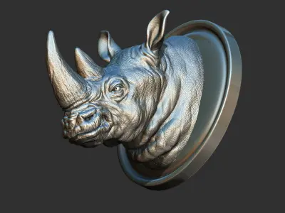Rhinoceros grin head 3D print model