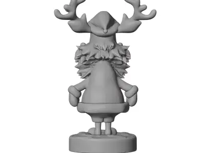 Santa Reindeer Hybrid Creature Figurine for Holiday  3D print model