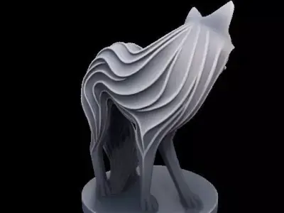 Abstract Layered Fox Sculpture 3D print model
