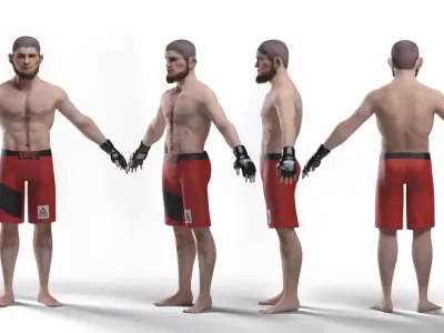 khabib nurmagomedov 3d model   Low-poly 3D model