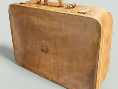 12 Vintage Suitcases Retro Valise Collection Low-poly 3D model