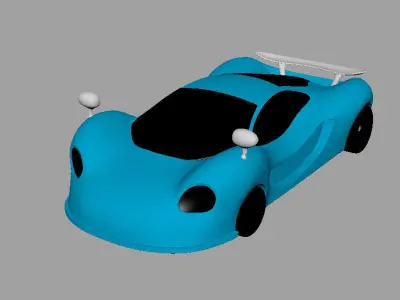 Toy Car Low-poly 3D model 13