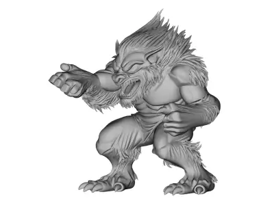 Werewolf Beast Character 3D Model for Jewelry Pendant Design 3D print model