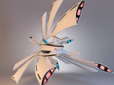 Spaceship Crow Concept Low-poly 3D model