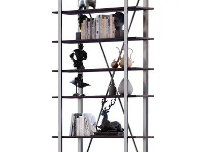  Modern shelf and rack set 784 Low-poly 3D model