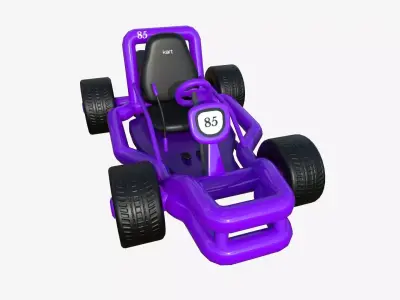 Cartoon Kart H04 Purple - Vehicle Racing Design Low-poly 3D model