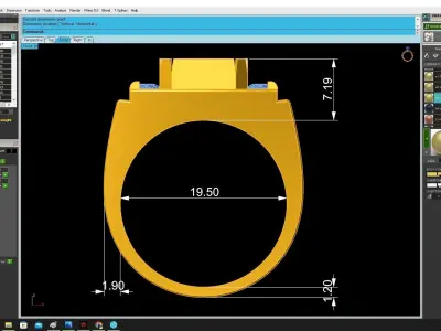 Luxury Emerald Cut Gemstone Men Ring with Diamond Accents 3464 3D print model