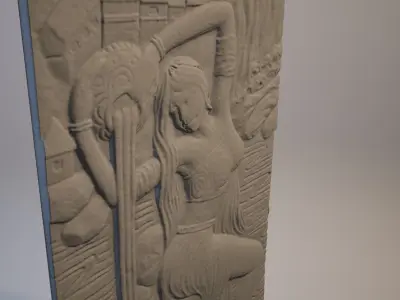 Water Girl Relief Low-poly 3D model