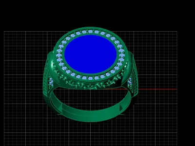 Print Ready STL 3DM  Gents Rings Diamond Men Ring  3D print model 64
