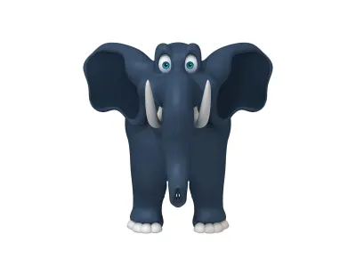 Elephant Cartoon 02 3D model