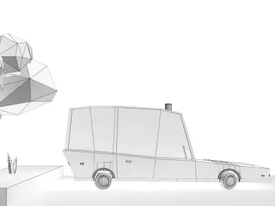 lOW POLY AMBULANCE CAR Low-poly 3D model