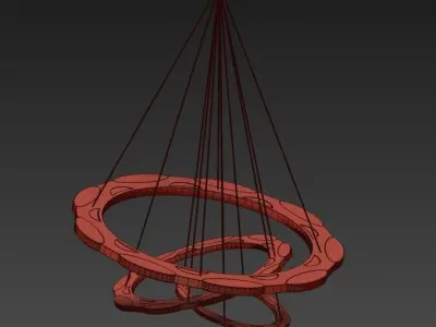 Luxury modern chandelier led circle ring 3D model