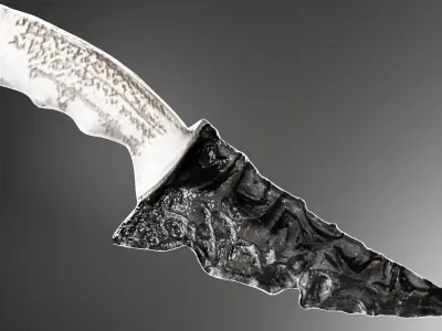 Realistic Obsidian Dagger 3D Model 3D model