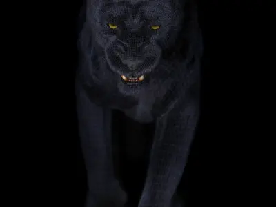 Black Panther RIG Xgen core 3D model