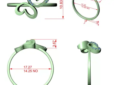 light weight ladies ring  Free 3D print model