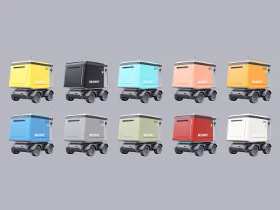 Delivery Robot V01 Low-poly 3D model