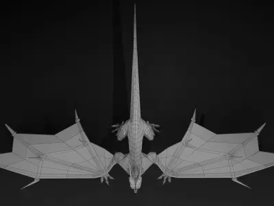 Lowpoly Animated Storm Dragon Low-poly 3D model