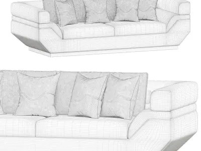 Portiga Art Deco Sofa by Evgor Luxury 3D model