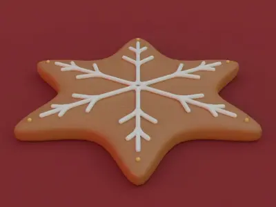 Gingerbread snowflake 3D model for 3D print set 3D print model