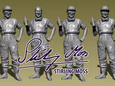 Stirling Moss figure to print 3D print model