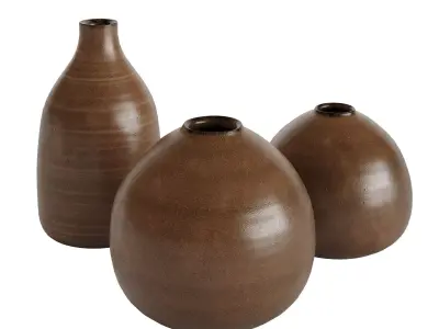 AKU ceramics set of Mini Vases 3D model