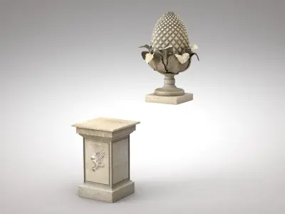 Roman Pine Cone Sculpture 3D model