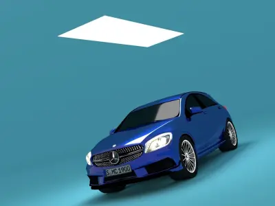 Compact Car Low-poly 3D model