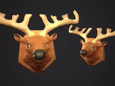Deer Head Low-poly 3D model