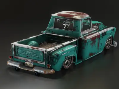 1956 Chevrolet 3100 Pickup Truck Low-poly 3D model