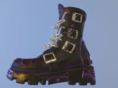 GOTH FASHION BOOTS PBR Low-poly 3D model