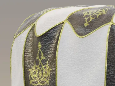  Moroccan leather pouf  3D model